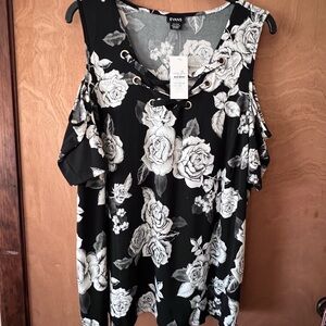 Vans Black and White Floral Women's Blouse